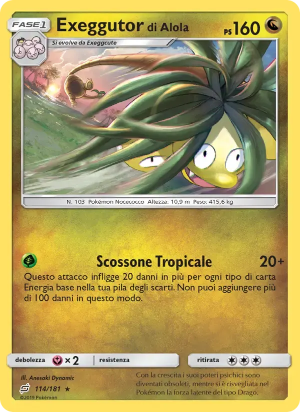 Exeggutor di Alola — Gioco di Squadra 114 Italian Pokémon card
