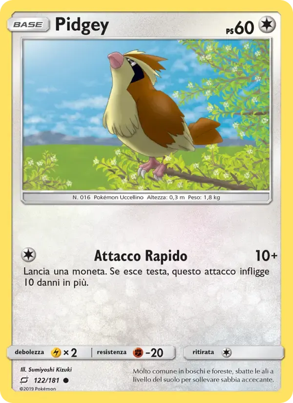 Pidgey — Gioco di Squadra 122 Italian Pokémon card