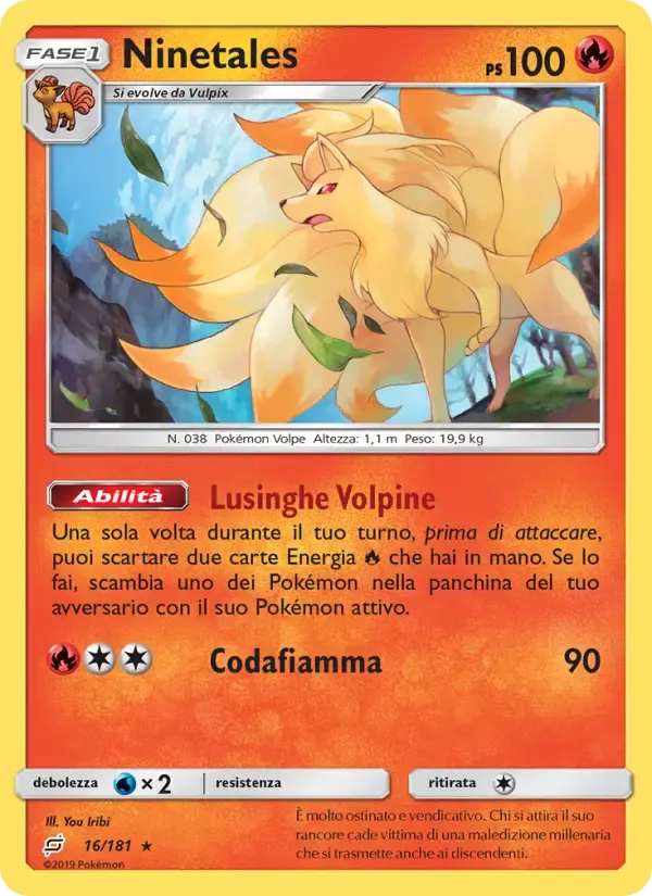 Ninetales — Gioco di Squadra 16 Italian Pokémon card
