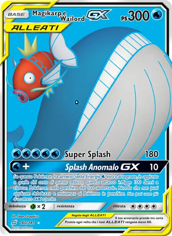 Magikarp e Wailord GX — Gioco di Squadra 160 Italian Pokémon card