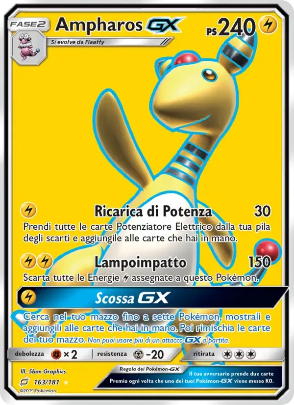 Ampharos GX — Gioco di Squadra 163 Italian Pokémon card
