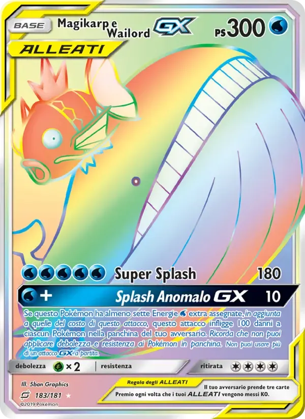 Magikarp e Wailord GX — Gioco di Squadra 183 Italian Pokémon card