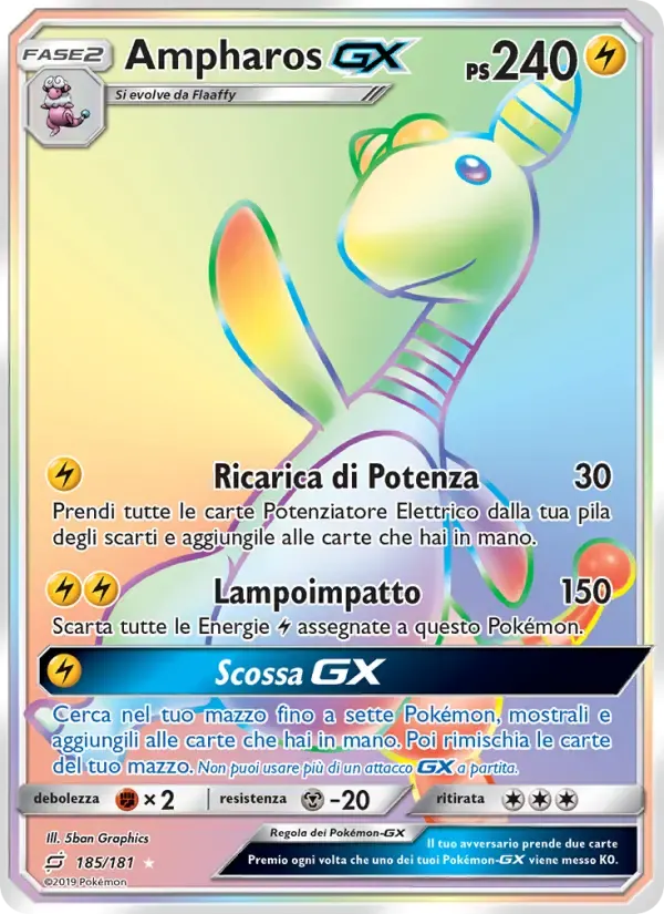 Ampharos GX — Gioco di Squadra 185 Italian Pokémon card