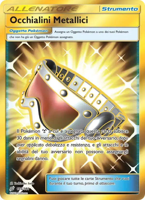 Occhialini Metallici — Gioco di Squadra 195 Italian Pokémon card