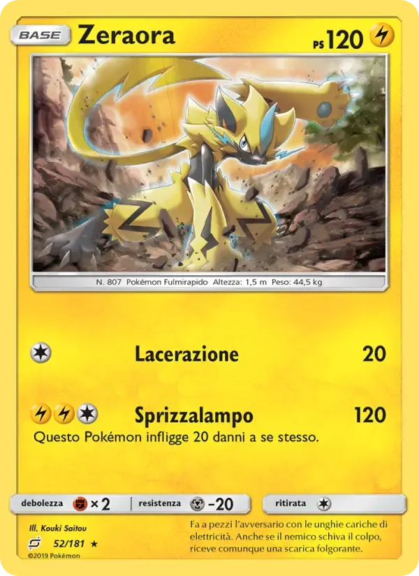 Zeraora — Gioco di Squadra 52 Italian Pokémon card