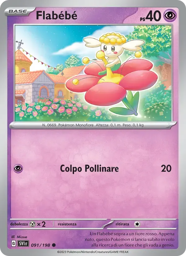 Flabébé — Scarlatto e Violetto 91 Italian Pokémon card