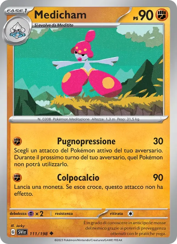 Medicham — Scarlatto e Violetto 111 Italian Pokémon card
