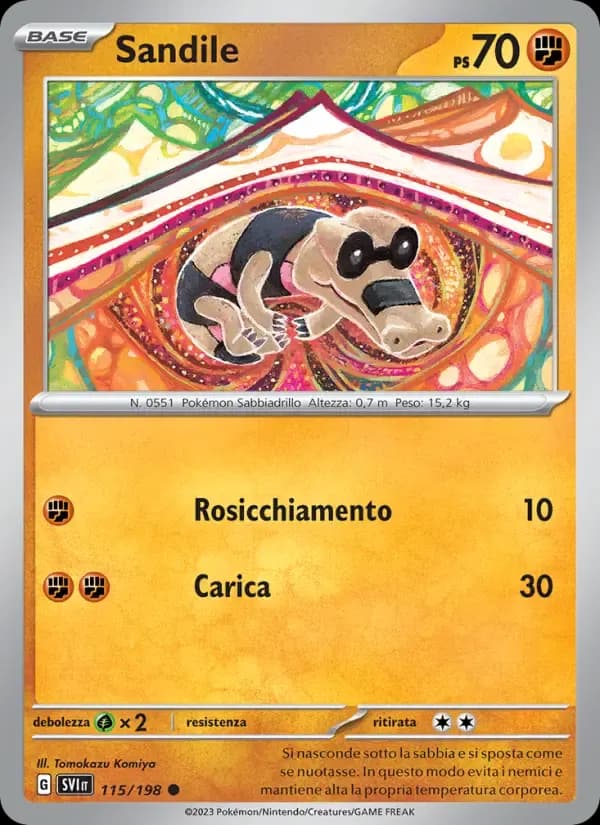 Sandile — Scarlatto e Violetto 115 Italian Pokémon card