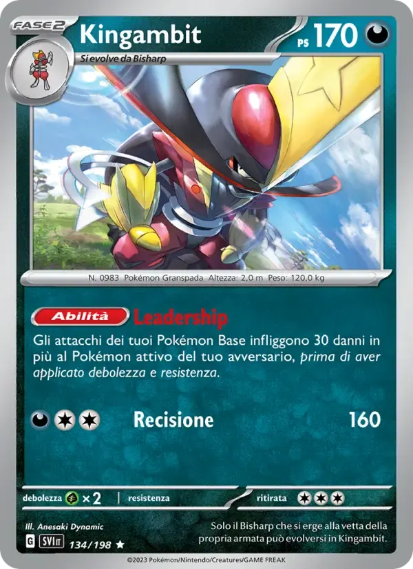 Kingambit — Scarlatto e Violetto 134 Italian Pokémon card