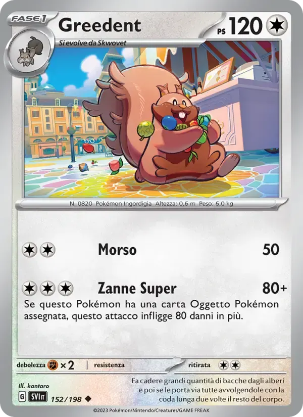 Greedent — Scarlatto e Violetto 152 Italian Pokémon card
