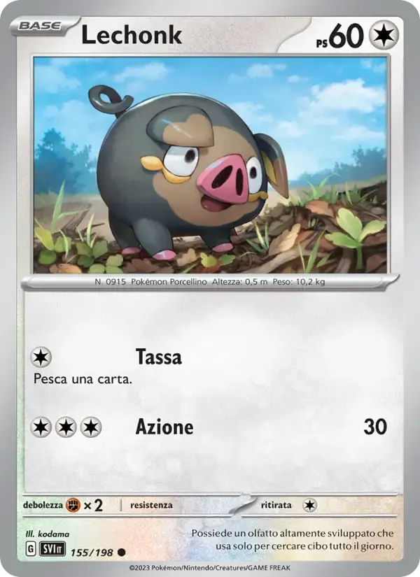 Lechonk — Scarlatto e Violetto 155 Italian Pokémon card