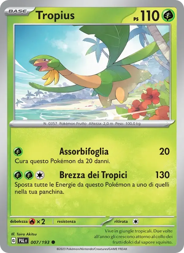 Tropius — Evoluzioni a Paldea 7 Italian Pokémon card