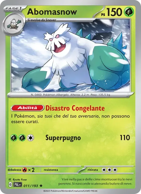 Abomasnow — Evoluzioni a Paldea 11 Italian Pokémon card