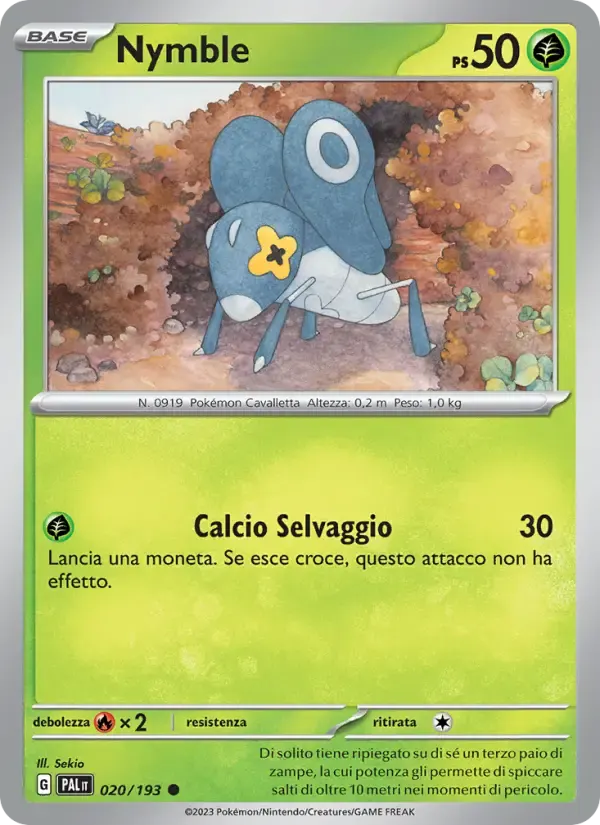 Nymble — Evoluzioni a Paldea 20 Italian Pokémon card