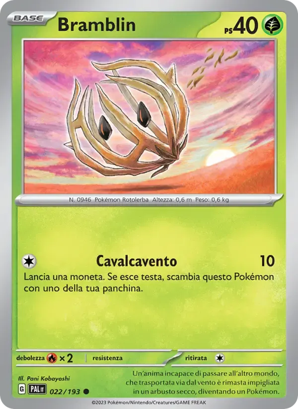 Bramblin — Evoluzioni a Paldea 22 Italian Pokémon card