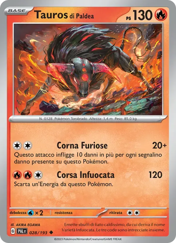 Tauros di Paldea — Evoluzioni a Paldea 28 Italian Pokémon card