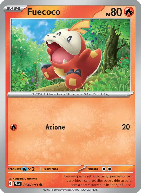 Fuecoco — Evoluzioni a Paldea 34 Italian Pokémon card