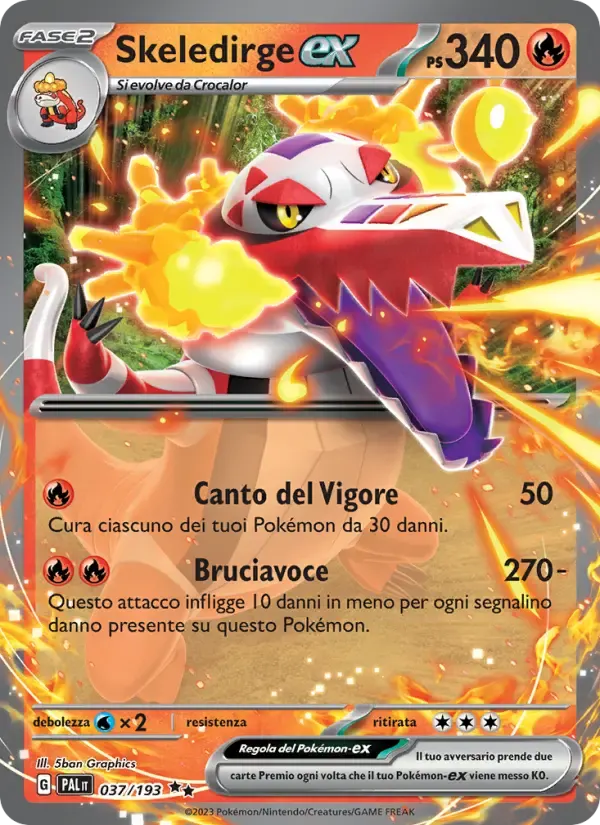Skeledirge-ex — Evoluzioni a Paldea 37 Italian Pokémon card