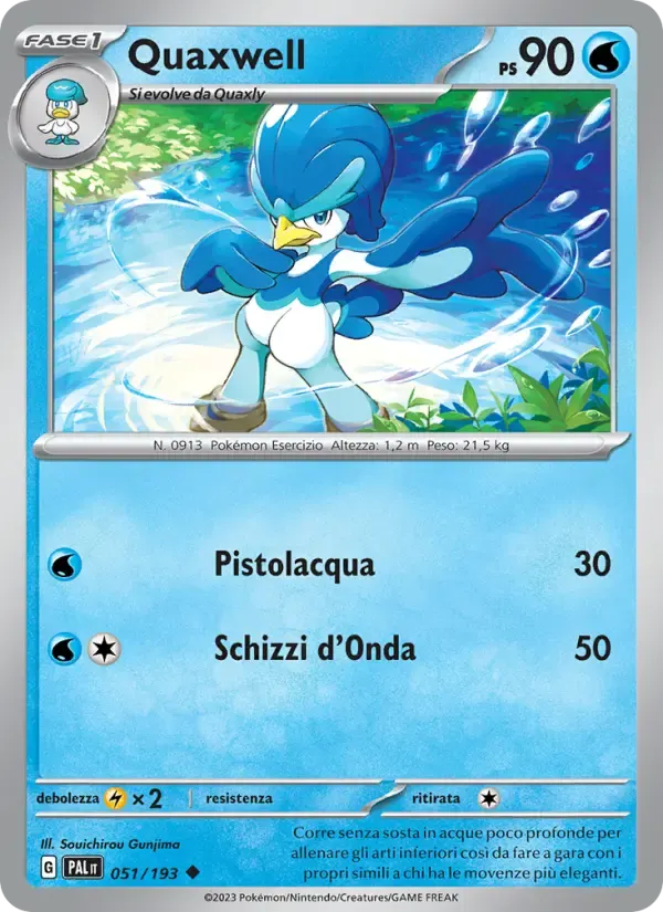 Quaxwell — Evoluzioni a Paldea 51 Italian Pokémon card