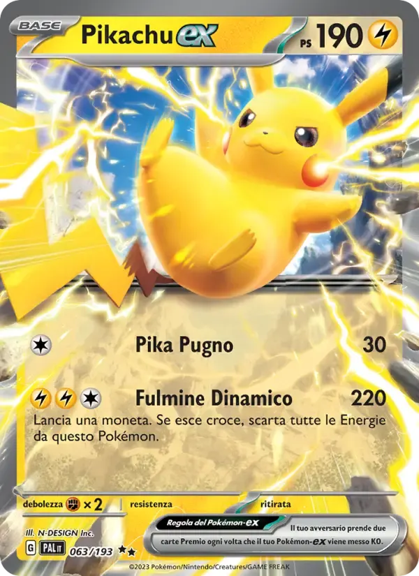 Pikachu-ex — Evoluzioni a Paldea 63 Italian Pokémon card