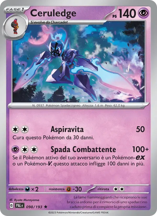 Ceruledge — Evoluzioni a Paldea 98 Italian Pokémon card