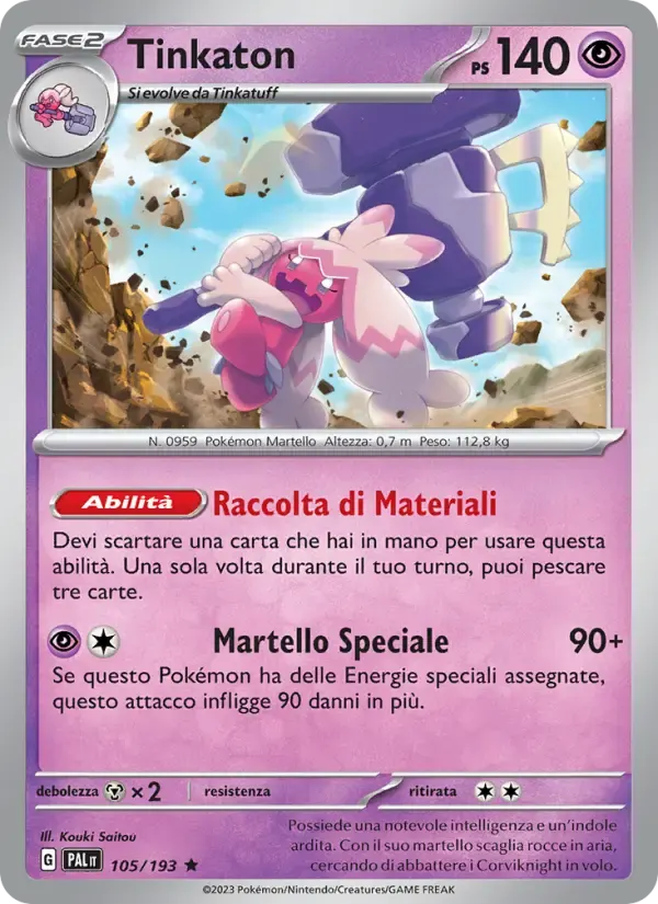 Tinkaton — Evoluzioni a Paldea 105 Italian Pokémon card
