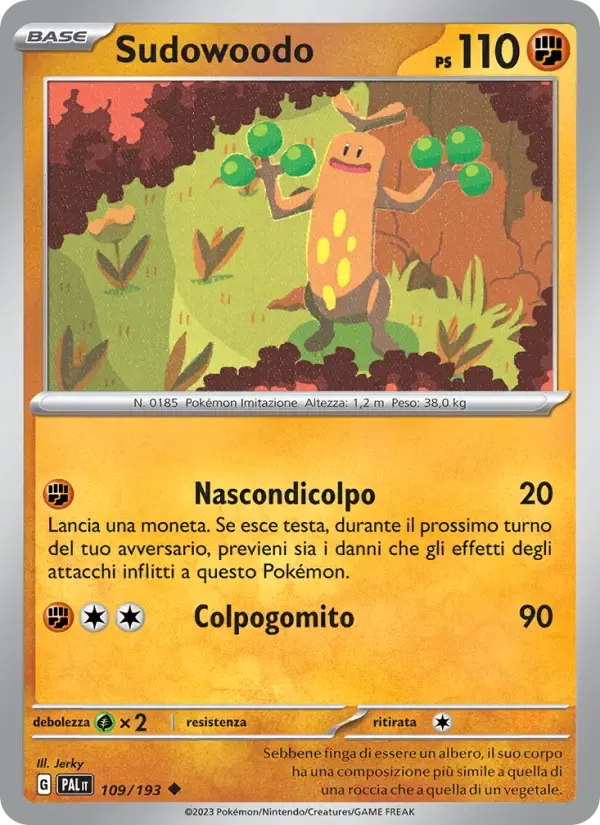Sudowoodo — Evoluzioni a Paldea 109 Italian Pokémon card