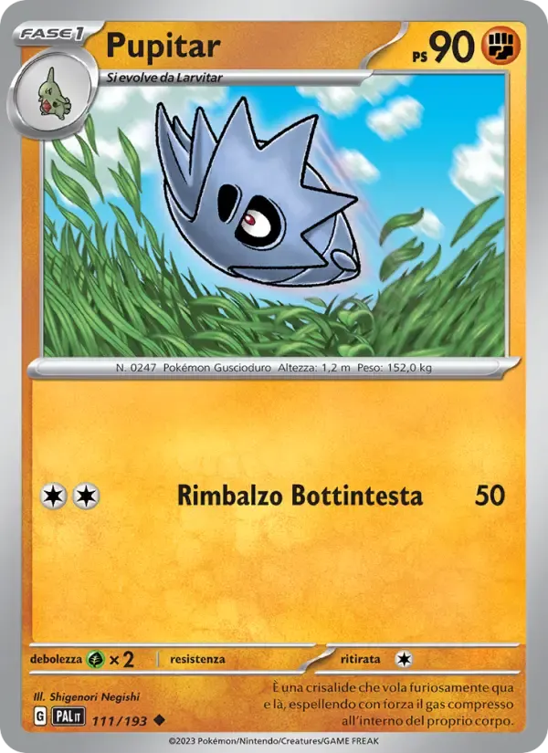 Pupitar — Evoluzioni a Paldea 111 Italian Pokémon card