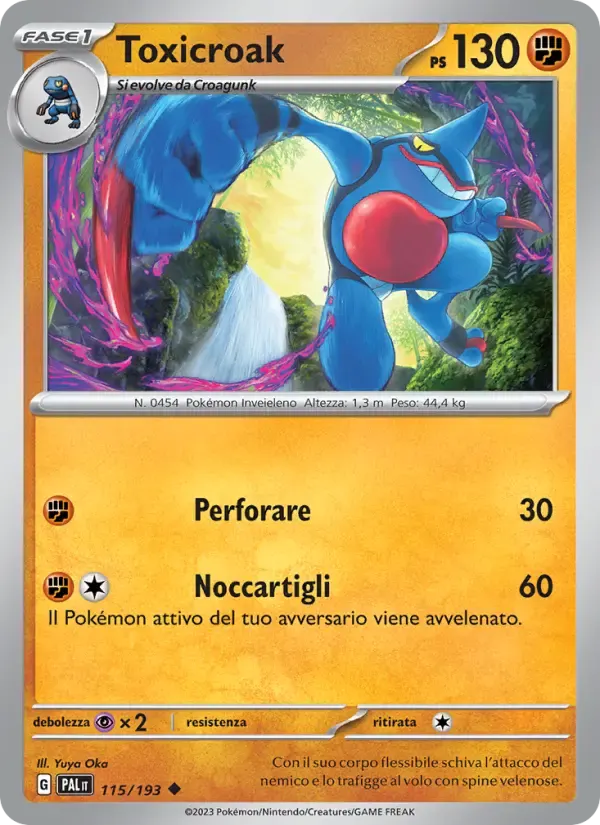 Toxicroak — Evoluzioni a Paldea 115 Italian Pokémon card