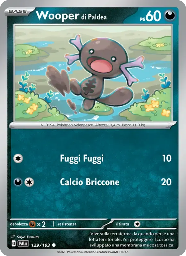 Wooper di Paldea — Evoluzioni a Paldea 129 Italian Pokémon card