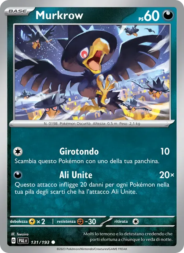 Murkrow — Evoluzioni a Paldea 131 Italian Pokémon card