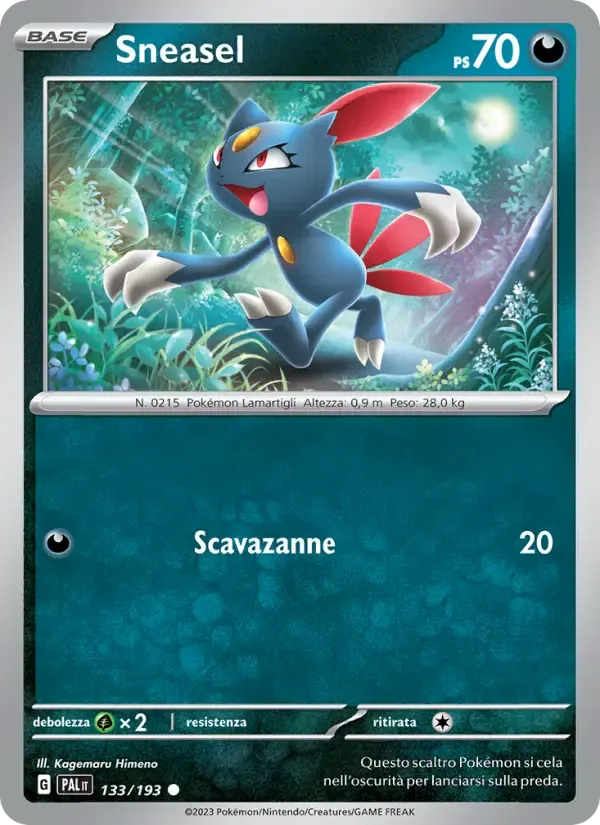 Sneasel — Evoluzioni a Paldea 133 Italian Pokémon card