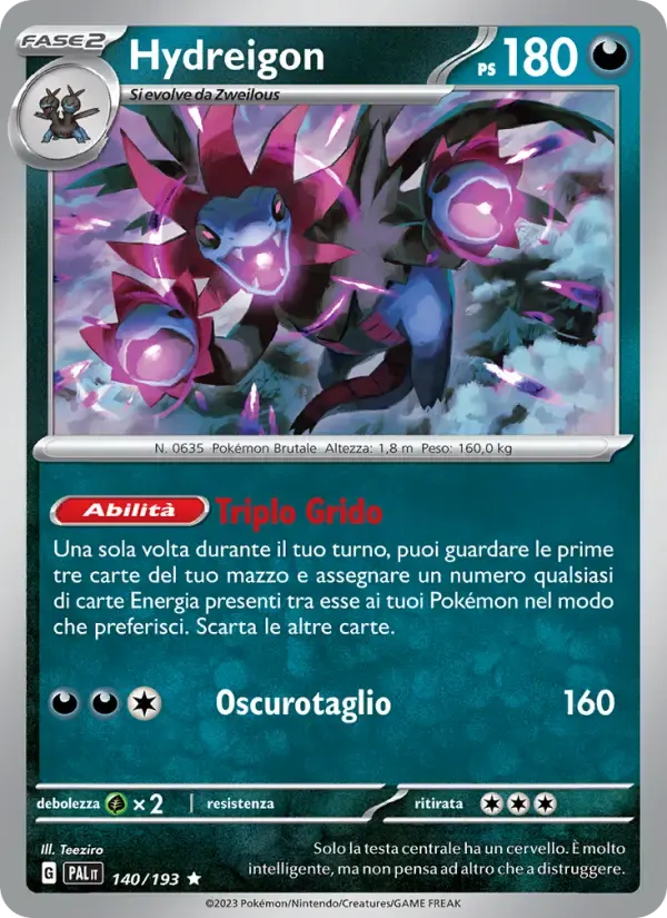 Hydreigon — Evoluzioni a Paldea 140 Italian Pokémon card