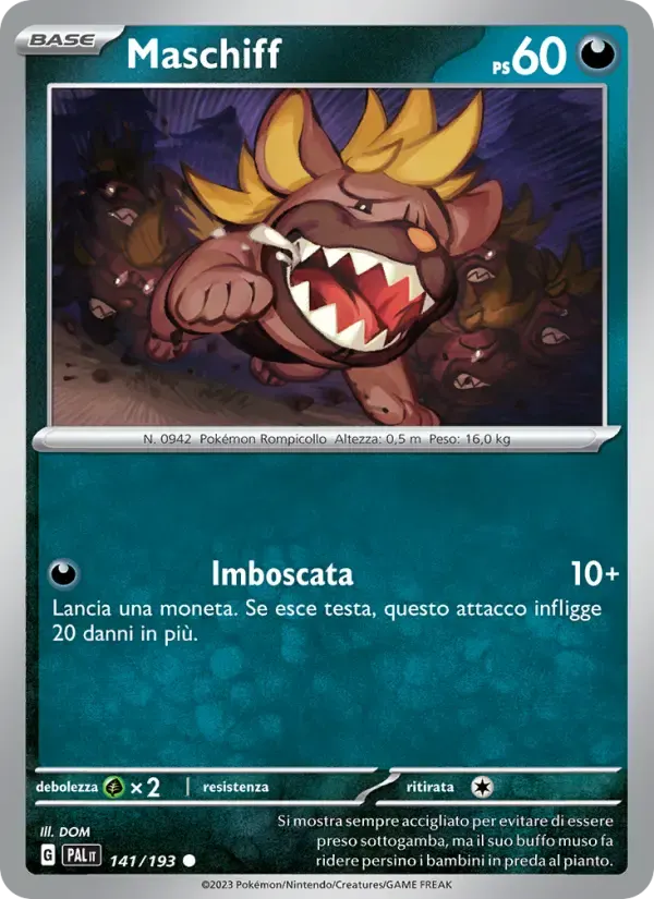Maschiff — Evoluzioni a Paldea 141 Italian Pokémon card