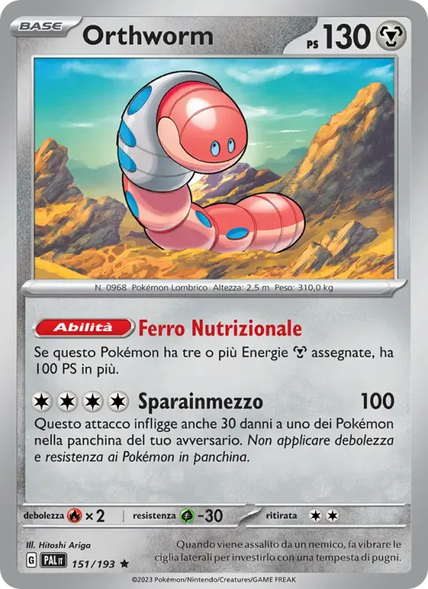 Orthworm — Evoluzioni a Paldea 151 Italian Pokémon card