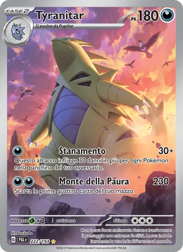 Tyranitar — Evoluzioni a Paldea 222 Italian Pokémon card