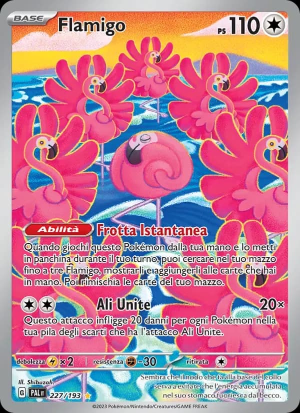 Flamigo — Evoluzioni a Paldea 227 Italian Pokémon card