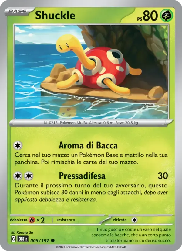 Shuckle — Ossidiana Infuocata 5 Italian Pokémon card
