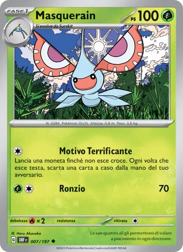 Masquerain — Ossidiana Infuocata 7 Italian Pokémon card