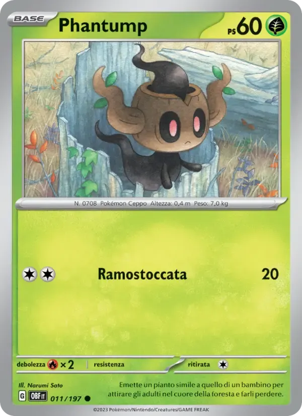 Phantump — Ossidiana Infuocata 11 Italian Pokémon card