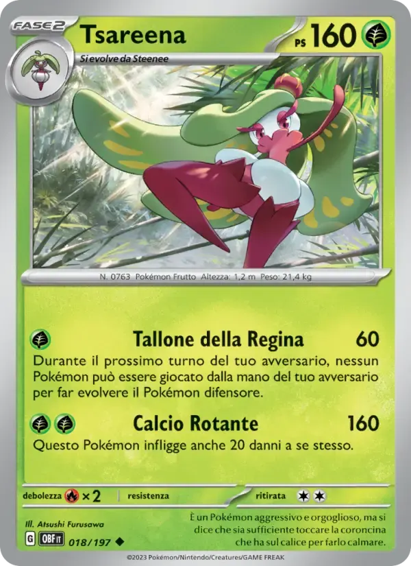 Tsareena — Ossidiana Infuocata 18 Italian Pokémon card