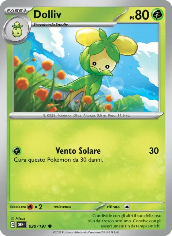 Dolliv — Ossidiana Infuocata 20 Italian Pokémon card