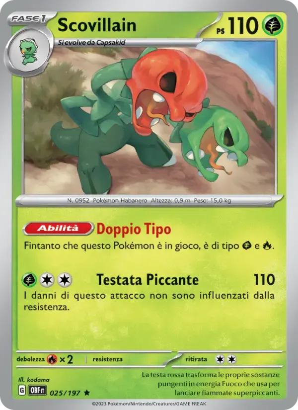 Scovillain — Ossidiana Infuocata 25 Italian Pokémon card