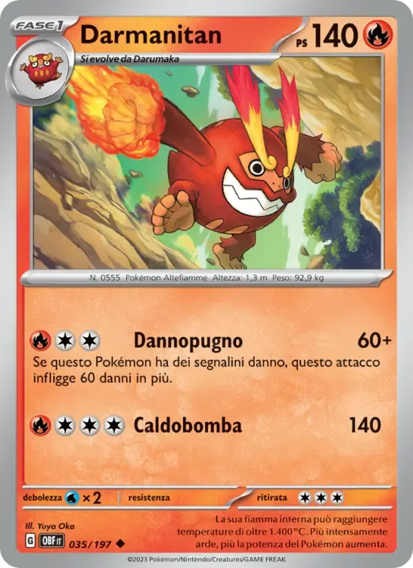 Darmanitan — Ossidiana Infuocata 35 Italian Pokémon card