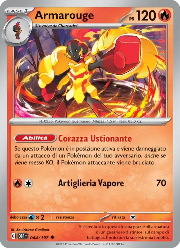 Armarouge — Ossidiana Infuocata 44 Italian Pokémon card