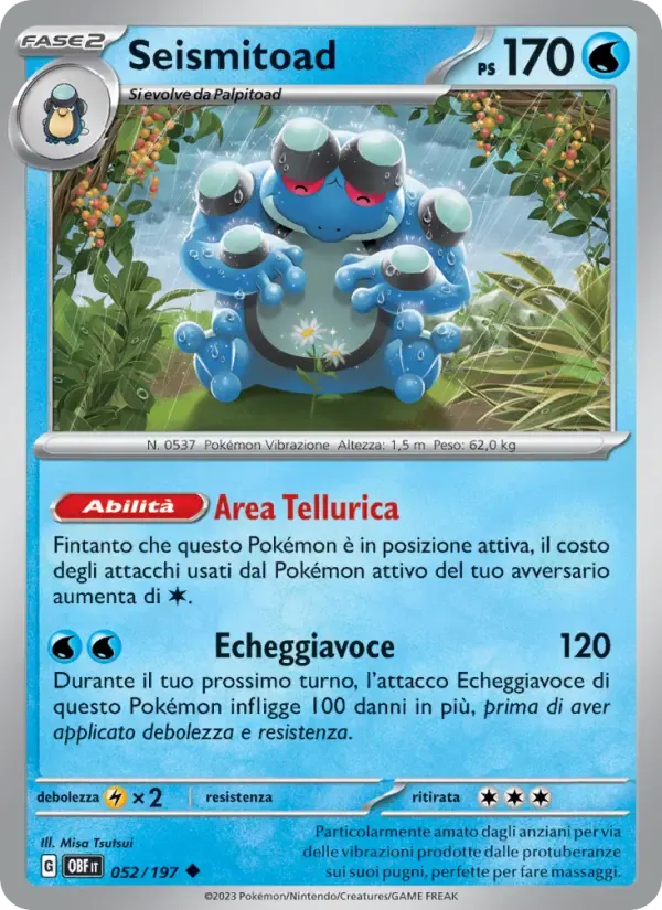 Seismitoad — Ossidiana Infuocata 52 Italian Pokémon card