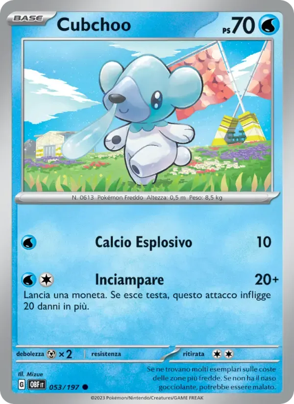 Cubchoo — Ossidiana Infuocata 53 Italian Pokémon card