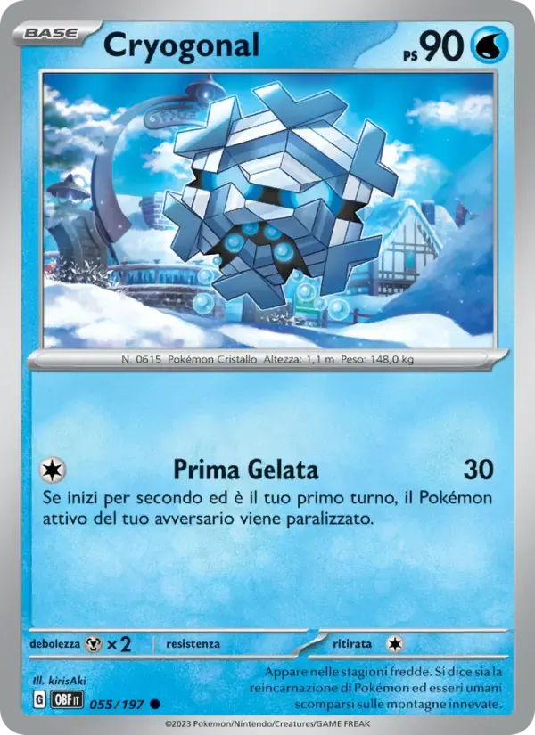 Cryogonal — Ossidiana Infuocata 55 Italian Pokémon card