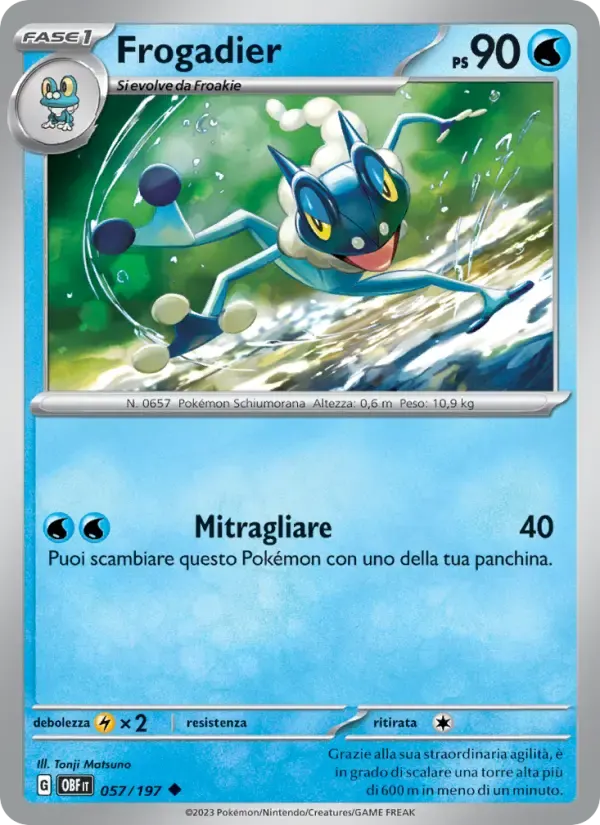Frogadier — Ossidiana Infuocata 57 Italian Pokémon card