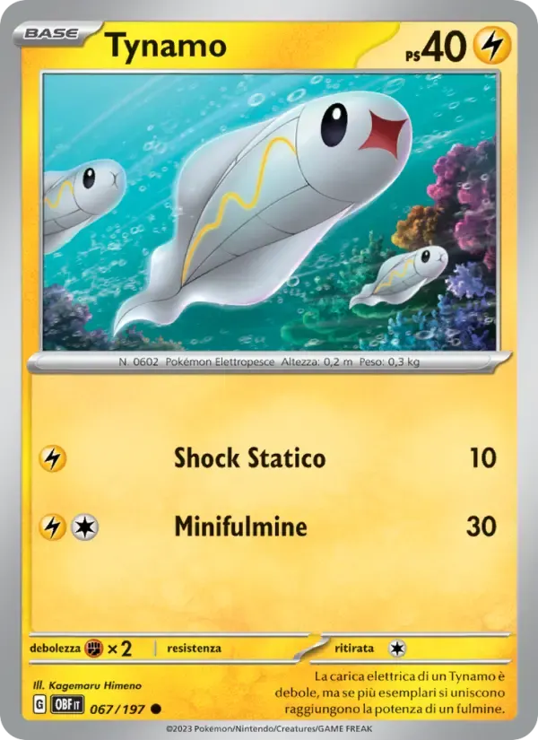 Tynamo — Ossidiana Infuocata 67 Italian Pokémon card